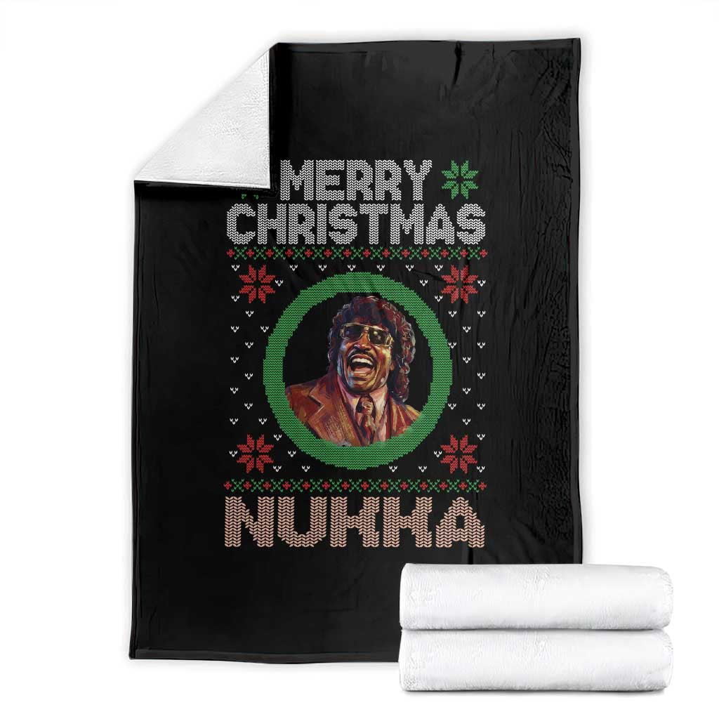 Funny Retro Merry Christmas Nukka Parody Throw Blanket Holiday Cheer 90s Xmas Throwback Parody TS02 Black Print Your Wear