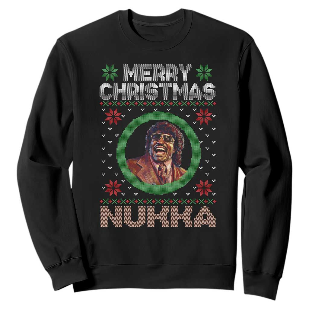 Funny Retro Merry Christmas Nukka Parody Sweatshirt Holiday Cheer 90s Xmas Throwback Parody TS02 Black Print Your Wear