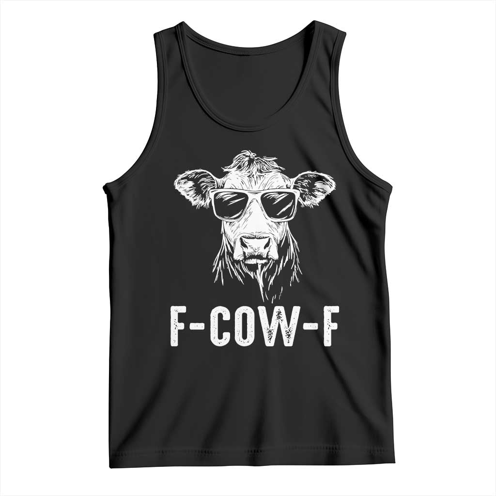 Funny F-Cow-F Cow Attitude Meme Tank Top Subtle Sass Farm Fresh Humor TS02 Black Print Your Wear