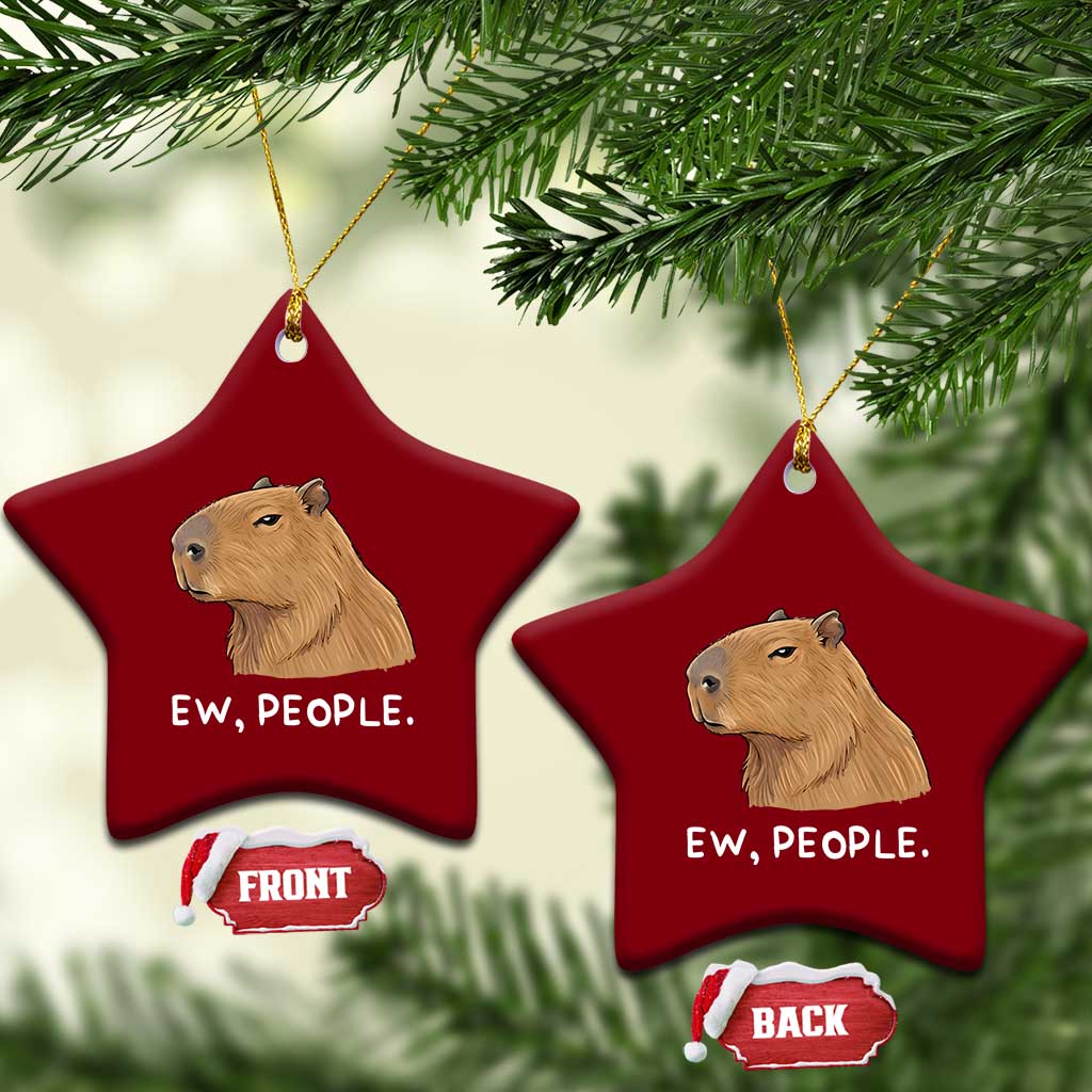 Anti Social Capybara Meme Ceramic Ornament Ew People Sarcastic Funny Introvert Gift TS02 Print Your Wear