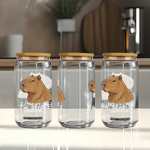 Anti Social Capybara Meme Glass Can Ew People Sarcastic Funny Introvert Gift TS02 Print Your Wear