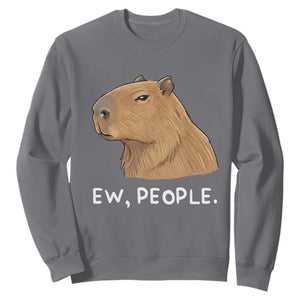 Anti Social Capybara Meme Sweatshirt Ew People Sarcastic Funny Introvert Gift TS02 Charcoal Print Your Wear
