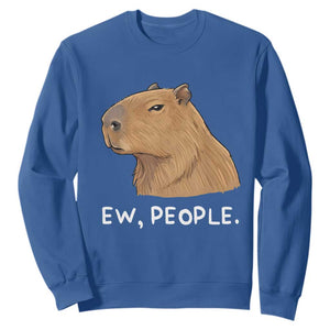 Anti Social Capybara Meme Sweatshirt Ew People Sarcastic Funny Introvert Gift TS02 Royal Blue Print Your Wear
