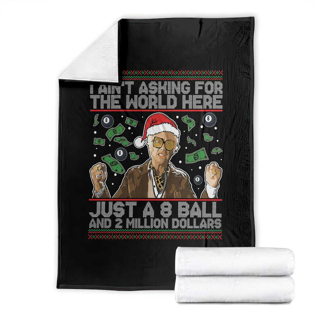 Funny Billy Wish Meme Just A 8 Ball and 2 Million Dollars Throw Blanket Baby Uncle Ain't Asking for The World TS02 Black Print Your Wear