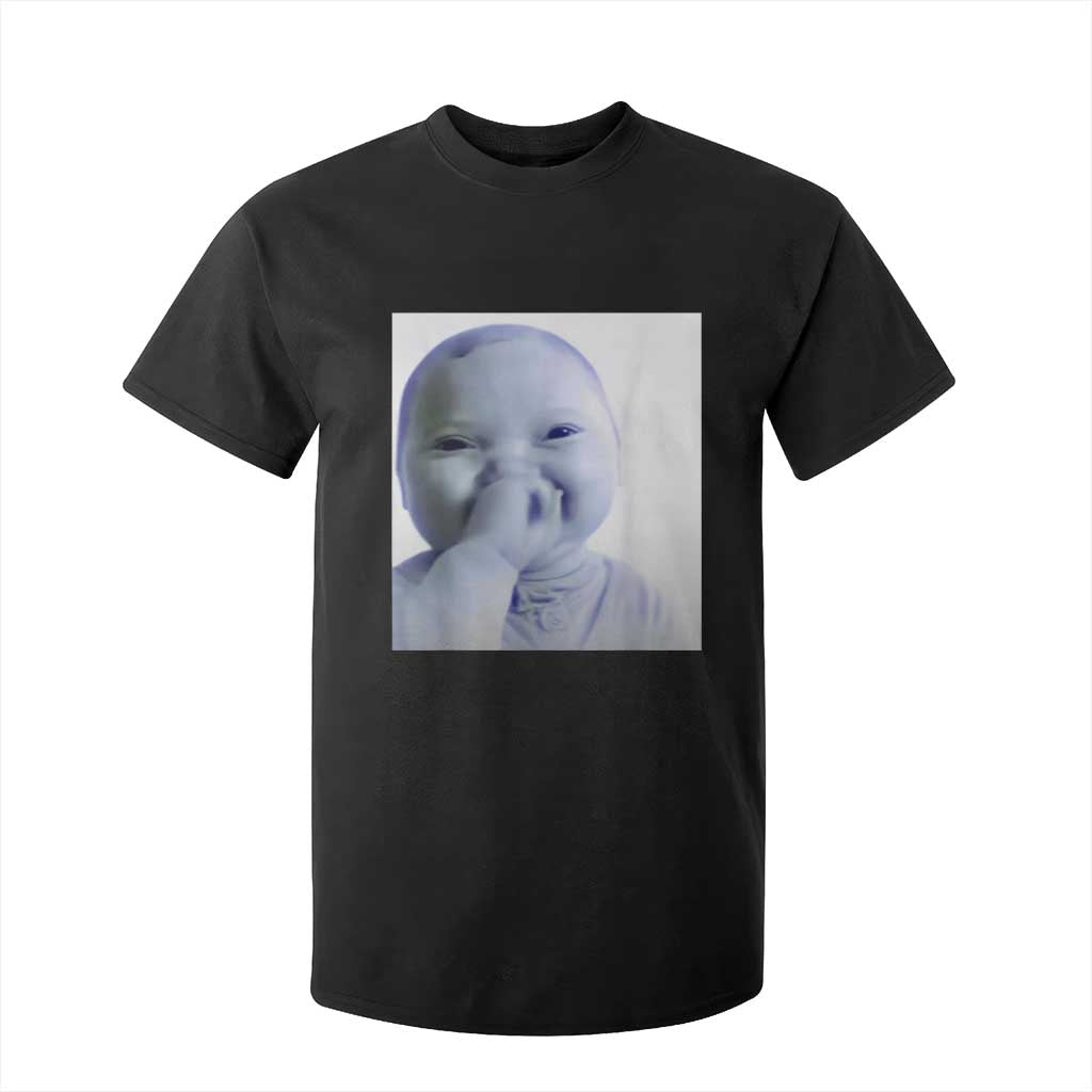 Funny Tuff Baby Giggling Meme T Shirt For Kid Viral AI Niche Baby Holding Laugh Photo TS02 Black Print Your Wear