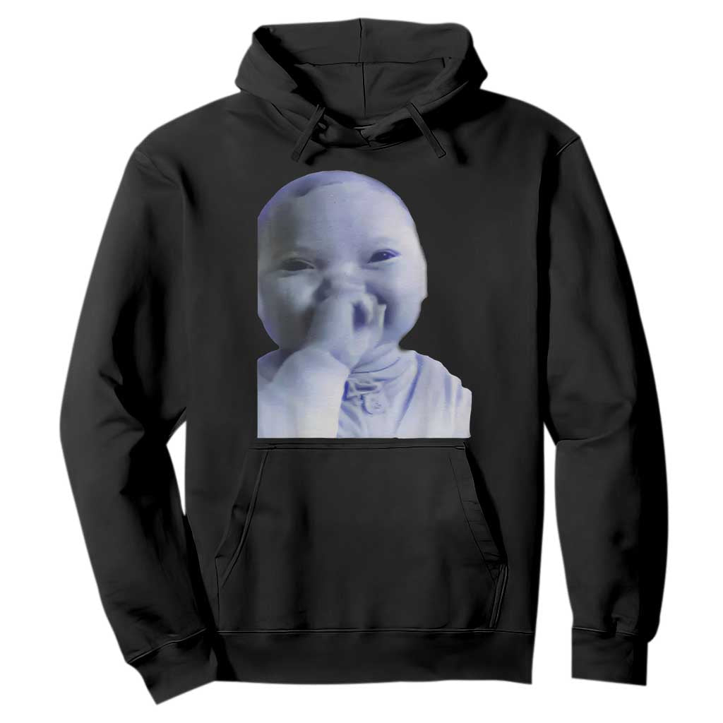 Funny Tuff Baby Giggling Meme Hoodie Viral AI Niche Baby Holding Laugh Face TS02 Black Print Your Wear