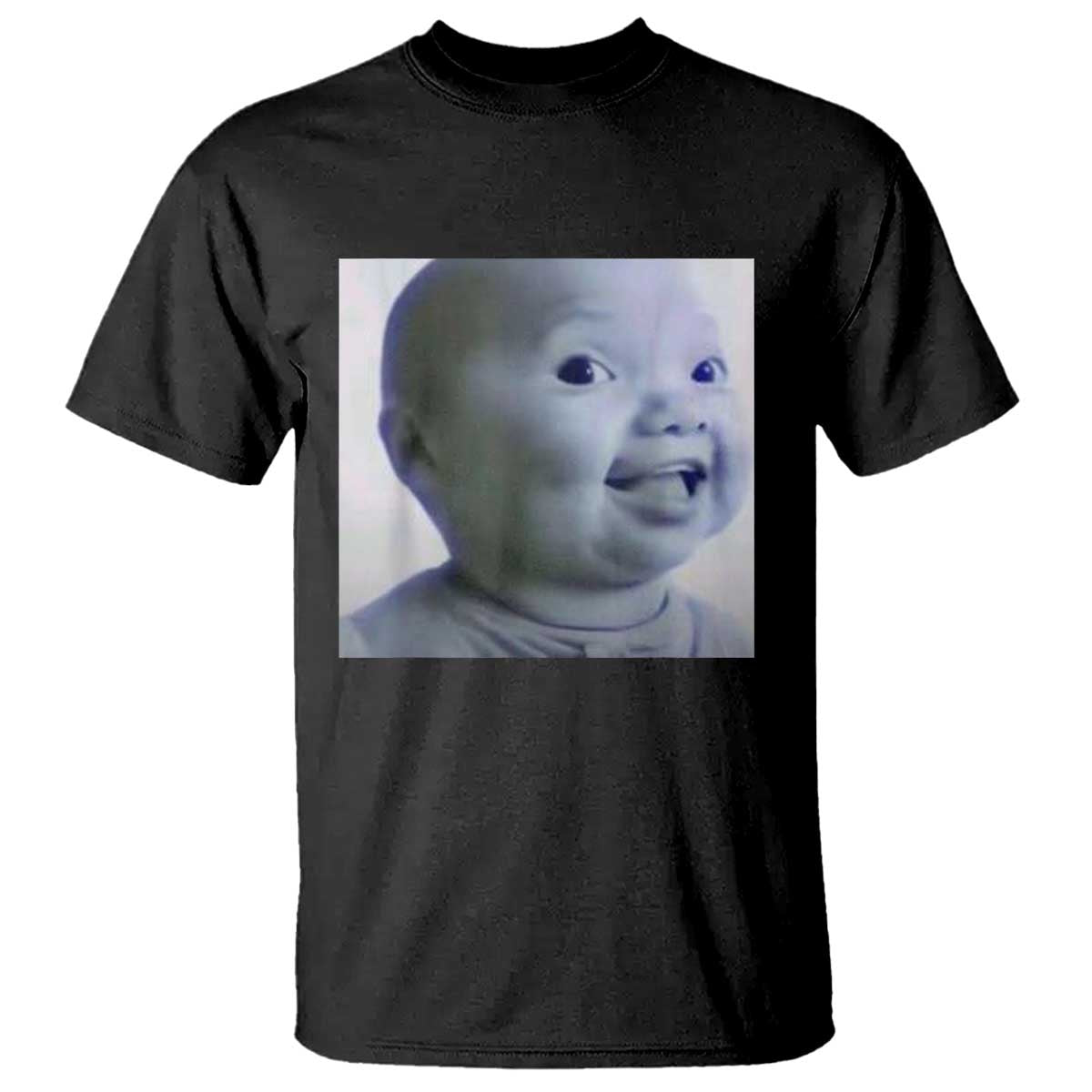 Funny Tuff Baby Side Eye Meme T Shirt Viral AI Niche Baby Face Reaction TS02 Black Print Your Wear