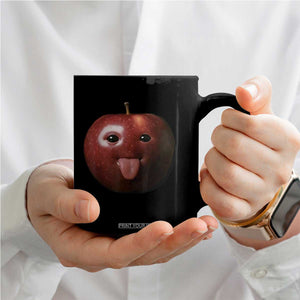 Cute Freaky Apple with Tongue Out Coffee Mug Funny Goofy AI Fruit Meme TS02 Print Your Wear