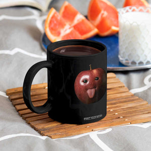 Cute Freaky Apple with Tongue Out Coffee Mug Funny Goofy AI Fruit Meme TS02 Print Your Wear