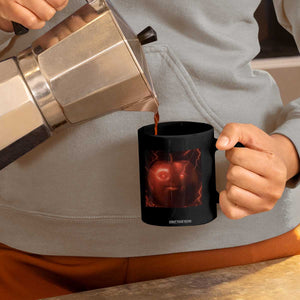 Evil Freaky Apple Meme Coffee Mug Creepy Dark AI Fruit Face With Glowing Eyes TS02 Print Your Wear