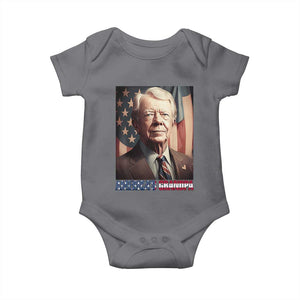 39th President Jimmy Carter Baby Onesie America's Grandpa Presidents' Day USA Flag Vintage TS02 Charcoal Print Your Wear