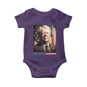 39th President Jimmy Carter Baby Onesie America's Grandpa Presidents' Day USA Flag Vintage TS02 Purple Print Your Wear