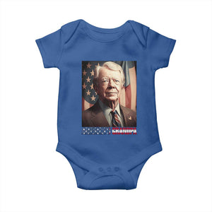 39th President Jimmy Carter Baby Onesie America's Grandpa Presidents' Day USA Flag Vintage TS02 Royal Blue Print Your Wear