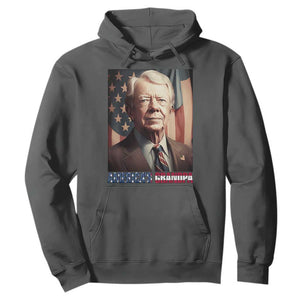 39th President Jimmy Carter Hoodie America's Grandpa Presidents' Day USA Flag Vintage TS02 Dark Heather Print Your Wear