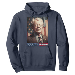 39th President Jimmy Carter Hoodie America's Grandpa Presidents' Day USA Flag Vintage TS02 Navy Print Your Wear