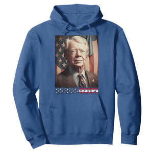 39th President Jimmy Carter Hoodie America's Grandpa Presidents' Day USA Flag Vintage TS02 Royal Blue Print Your Wear