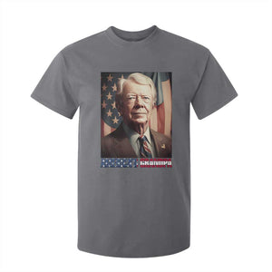 39th President Jimmy Carter T Shirt For Kid America's Grandpa Presidents' Day USA Flag Vintage TS02 Charcoal Print Your Wear