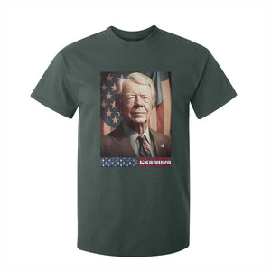 39th President Jimmy Carter T Shirt For Kid America's Grandpa Presidents' Day USA Flag Vintage TS02 Dark Forest Green Print Your Wear