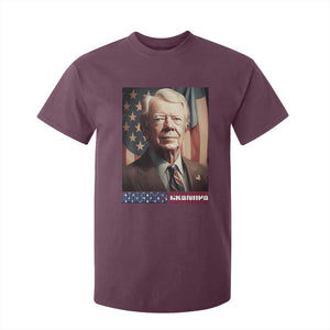 39th President Jimmy Carter T Shirt For Kid America's Grandpa Presidents' Day USA Flag Vintage TS02 Maroon Print Your Wear