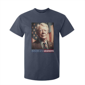 39th President Jimmy Carter T Shirt For Kid America's Grandpa Presidents' Day USA Flag Vintage TS02 Navy Print Your Wear