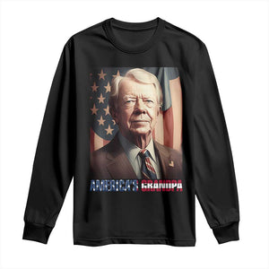 39th President Jimmy Carter Long Sleeve Shirt America's Grandpa Presidents' Day USA Flag Vintage TS02 Black Print Your Wear