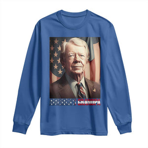 39th President Jimmy Carter Long Sleeve Shirt America's Grandpa Presidents' Day USA Flag Vintage TS02 Royal Blue Print Your Wear