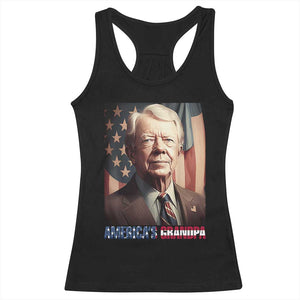 39th President Jimmy Carter Racerback Tank Top America's Grandpa Presidents' Day USA Flag Vintage TS02 Black Print Your Wear