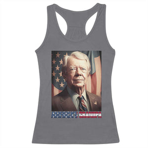 39th President Jimmy Carter Racerback Tank Top America's Grandpa Presidents' Day USA Flag Vintage TS02 Charcoal Print Your Wear