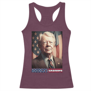 39th President Jimmy Carter Racerback Tank Top America's Grandpa Presidents' Day USA Flag Vintage TS02 Maroon Print Your Wear