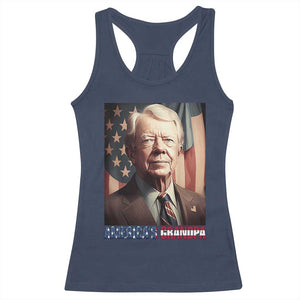 39th President Jimmy Carter Racerback Tank Top America's Grandpa Presidents' Day USA Flag Vintage TS02 Navy Print Your Wear