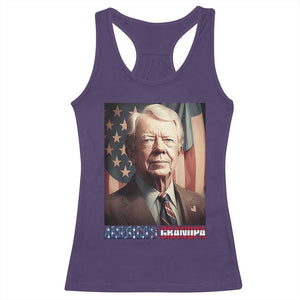 39th President Jimmy Carter Racerback Tank Top America's Grandpa Presidents' Day USA Flag Vintage TS02 Purple Print Your Wear