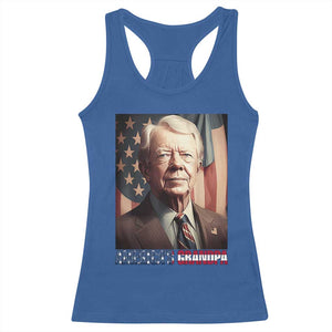 39th President Jimmy Carter Racerback Tank Top America's Grandpa Presidents' Day USA Flag Vintage TS02 Royal Blue Print Your Wear