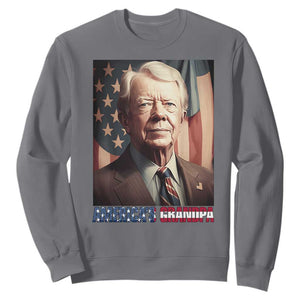 39th President Jimmy Carter Sweatshirt America's Grandpa Presidents' Day USA Flag Vintage TS02 Charcoal Print Your Wear