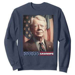 39th President Jimmy Carter Sweatshirt America's Grandpa Presidents' Day USA Flag Vintage TS02 Navy Print Your Wear