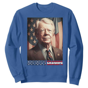 39th President Jimmy Carter Sweatshirt America's Grandpa Presidents' Day USA Flag Vintage TS02 Royal Blue Print Your Wear