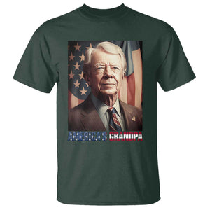 39th President Jimmy Carter T Shirt America's Grandpa Presidents' Day USA Flag Vintage TS02 Dark Forest Green Print Your Wear