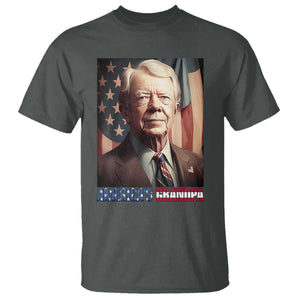 39th President Jimmy Carter T Shirt America's Grandpa Presidents' Day USA Flag Vintage TS02 Dark Heather Print Your Wear