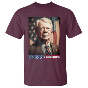 39th President Jimmy Carter T Shirt America's Grandpa Presidents' Day USA Flag Vintage TS02 Maroon Print Your Wear