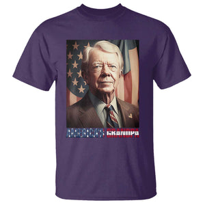 39th President Jimmy Carter T Shirt America's Grandpa Presidents' Day USA Flag Vintage TS02 Purple Print Your Wear