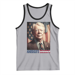 39th President Jimmy Carter Tank Top America's Grandpa Presidents' Day USA Flag Vintage TS02 Athletic Heather Black Print Your Wear