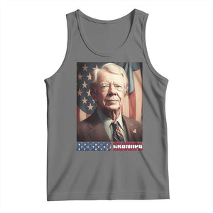 39th President Jimmy Carter Tank Top America's Grandpa Presidents' Day USA Flag Vintage TS02 Black Heather Print Your Wear