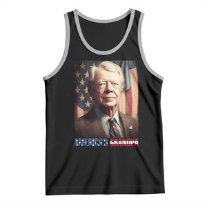 39th President Jimmy Carter Tank Top America's Grandpa Presidents' Day USA Flag Vintage TS02 Black Athletic Heather Print Your Wear