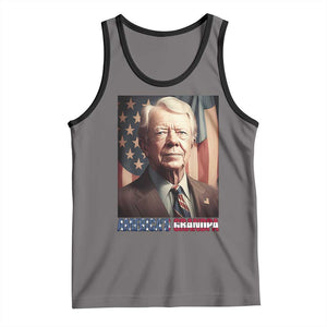 39th President Jimmy Carter Tank Top America's Grandpa Presidents' Day USA Flag Vintage TS02 Deep Heather Black Print Your Wear