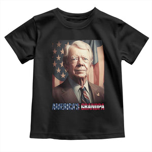 39th President Jimmy Carter Toddler T Shirt America's Grandpa Presidents' Day USA Flag Vintage TS02 Black Print Your Wear