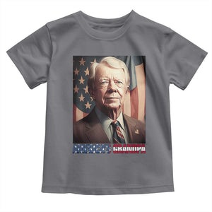 39th President Jimmy Carter Toddler T Shirt America's Grandpa Presidents' Day USA Flag Vintage TS02 Charcoal Print Your Wear