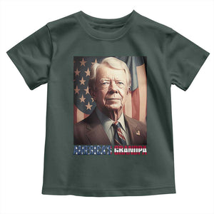 39th President Jimmy Carter Toddler T Shirt America's Grandpa Presidents' Day USA Flag Vintage TS02 Dark Forest Green Print Your Wear