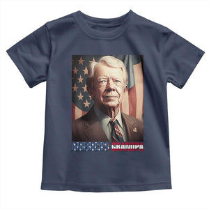 39th President Jimmy Carter Toddler T Shirt America's Grandpa Presidents' Day USA Flag Vintage TS02 Navy Print Your Wear