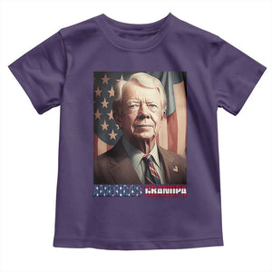 39th President Jimmy Carter Toddler T Shirt America's Grandpa Presidents' Day USA Flag Vintage TS02 Purple Print Your Wear