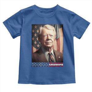 39th President Jimmy Carter Toddler T Shirt America's Grandpa Presidents' Day USA Flag Vintage TS02 Royal Blue Print Your Wear