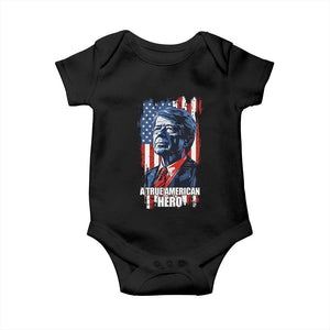 39th President Jimmy Carter Baby Onesie True American Hero US Flag Presidents' Day TS02 Black Print Your Wear